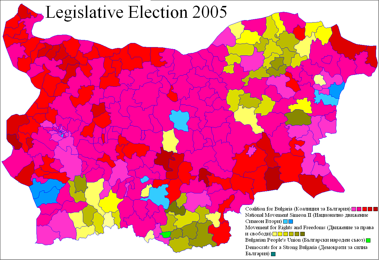 Bulgaria. Legislative Election 2005 - Electoral Geography 2.0