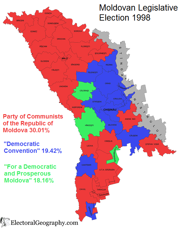 Moldova. Legislative Election 1998 - Electoral Geography 2.0